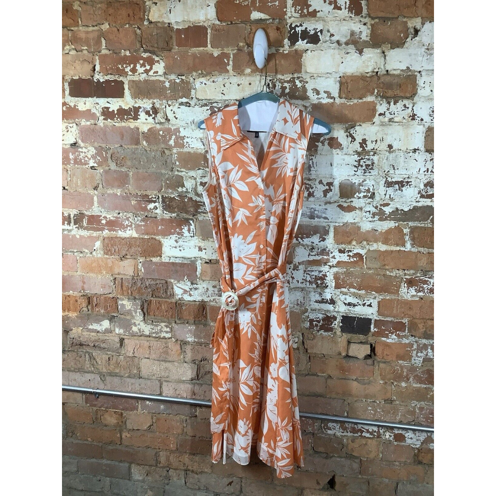 Jones New York Dress Full Button Down Shirt Dress Belt‎ Sz 8